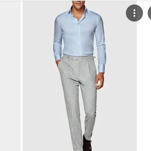 NWT Bernard Weatherill Light Blue Thin Stripe Shirt